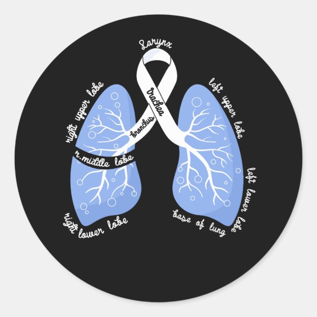 Pegatina Redonda Anatomía pulmonar pulmonóloga Sensibilización sobr (Anverso)