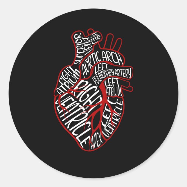 Pegatina Redonda Anatómico El Médico Del Cardiólogo (Anverso)