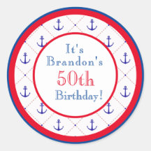 Anchors Away Red White Blue 50 cumpleaños