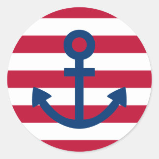 Pegatina Redonda Anchors Aweigh