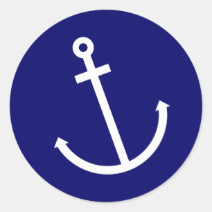 Pegatina Redonda Anchors Aweigh