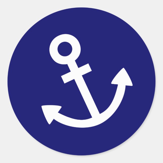 Pegatina Redonda Anchors Aweigh (Anverso)
