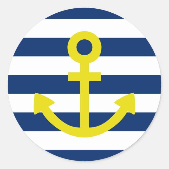 Pegatina Redonda Anchors Aweigh (Anverso)