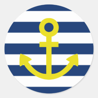 Pegatina Redonda Anchors Aweigh