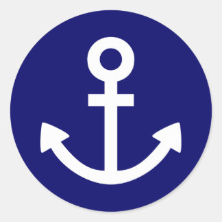 Pegatina Redonda Anchors Aweigh