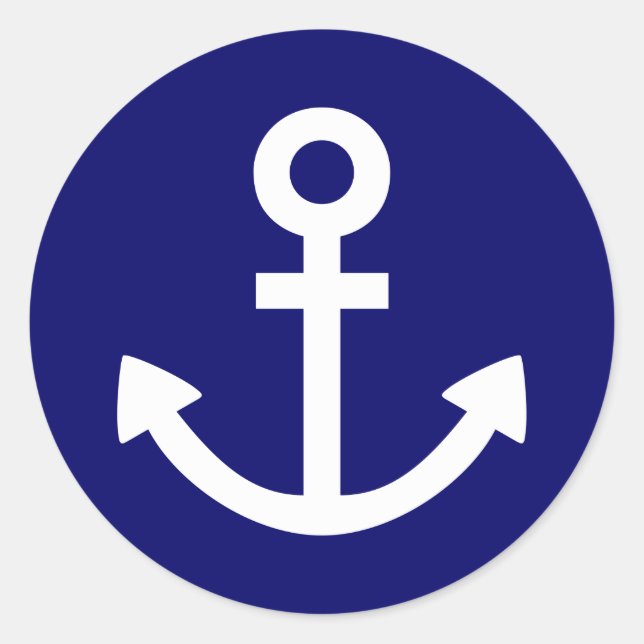 Pegatina Redonda Anchors Aweigh (Anverso)