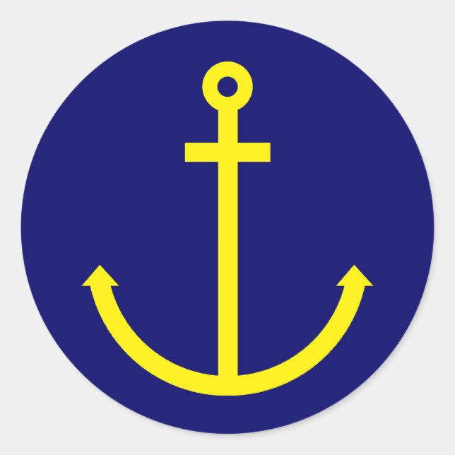 Pegatina Redonda Anchors Aweigh (Anverso)