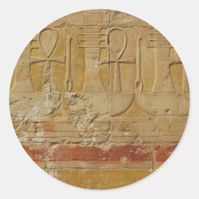 Pegatina Redonda Anciano Egipto Clave De Vida Ankh (Anverso)