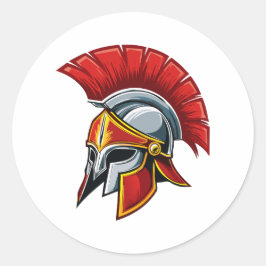 Pegatina Redonda Ancient Greek Corinthian helmet
