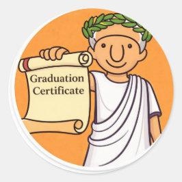 Pegatina Redonda Ancient Rome Graduation Certificate  Ceasar  