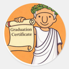 Pegatina Redonda Ancient Rome Graduation Sticker Julius Caesar