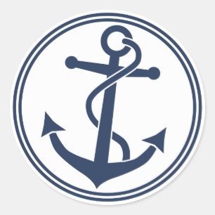 Pegatina Redonda Ancla