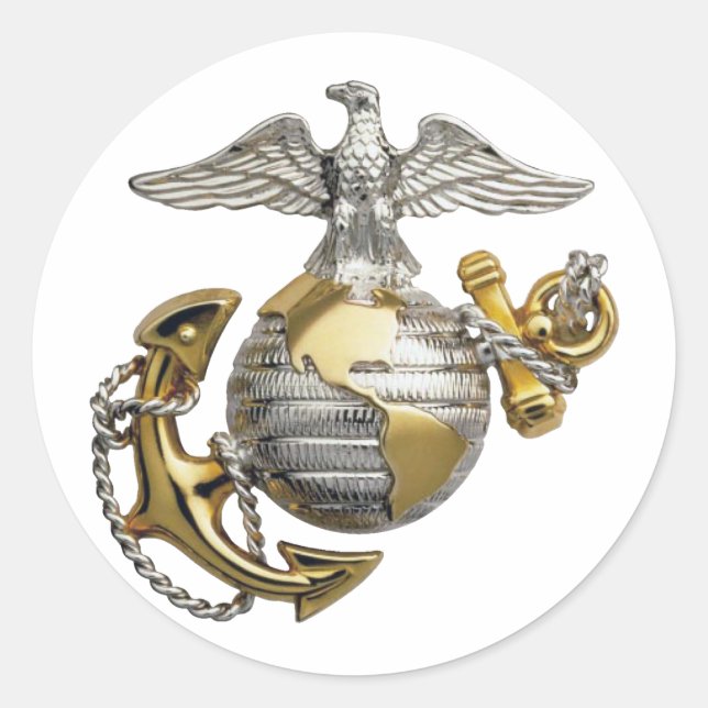 Pegatina Redonda Ancla de Eagle Globe (Anverso)