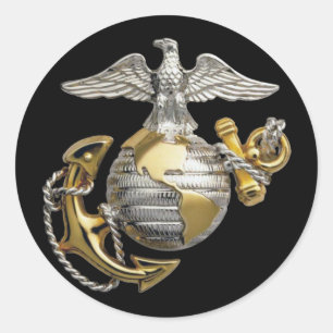 Pegatina Redonda Ancla de Eagle Globe