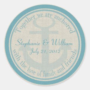 Pegatina Redonda Anclado con amor