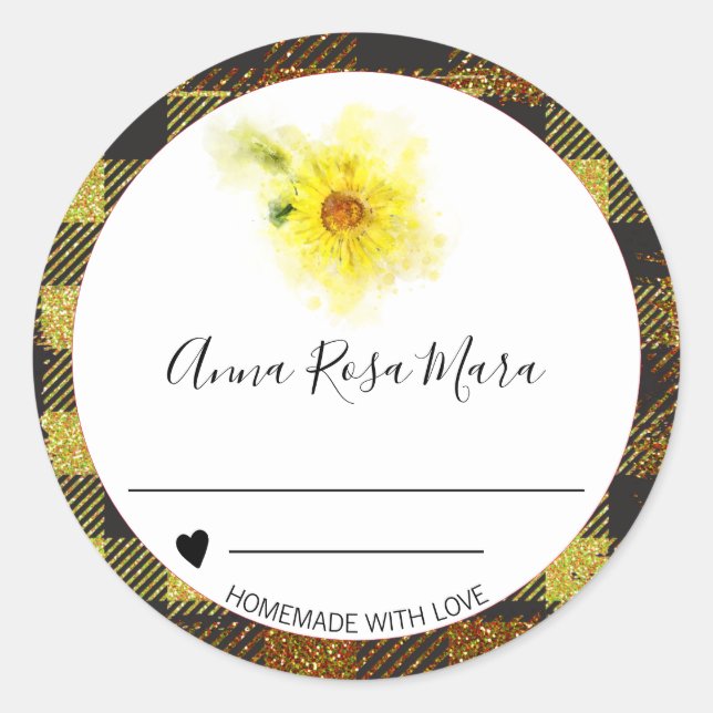 Pegatina Redonda ~ Anclaje AP30. Buffalo Gingham Homemade Jelly (Anverso)