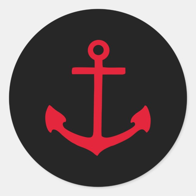 Pegatina Redonda Anclaje rojo (Anverso)