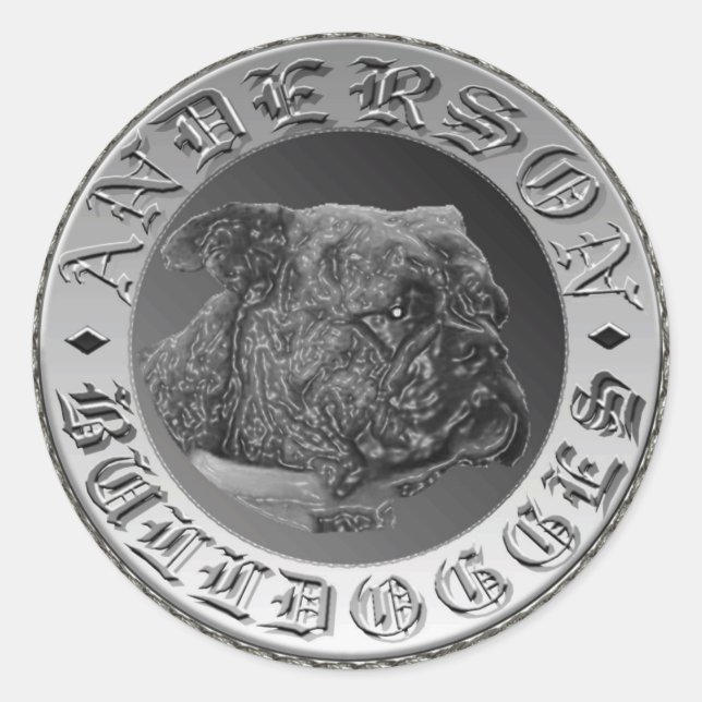 Pegatina Redonda Anderson Bulldogges Pegatina/Decal (Anverso)