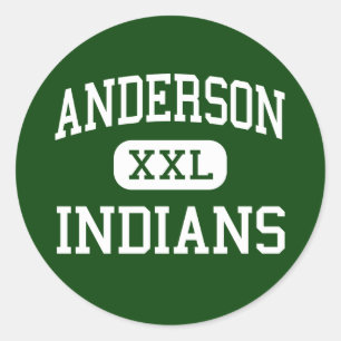 Pegatina Redonda Anderson - Indians - High - Anderson Indiana