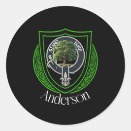 Pegatina Redonda Anderson Scottish Clan Escudo