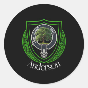 Pegatina Redonda Anderson Scottish Clan Escudo