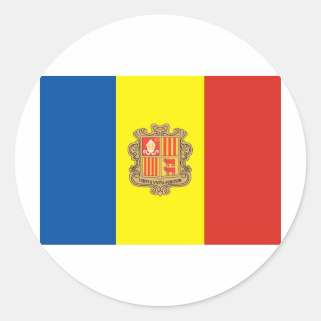 Pegatina Redonda Andorra (Anverso)