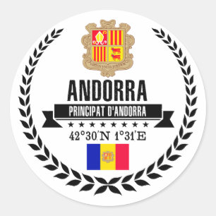 Pegatina Redonda Andorra
