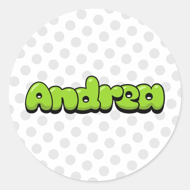 Pegatina Redonda Andrea (Anverso)