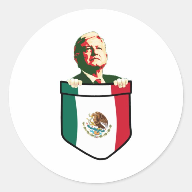 Pegatina Redonda andres manuel lopez obrador (Anverso)