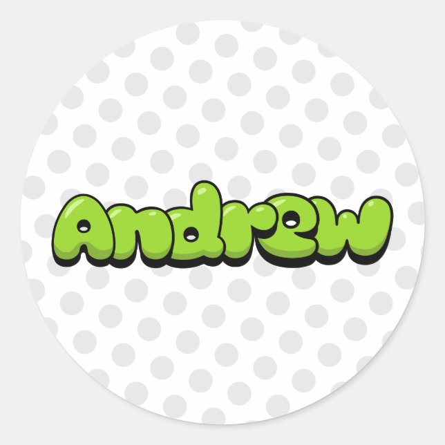 Pegatina Redonda Andrew (Anverso)