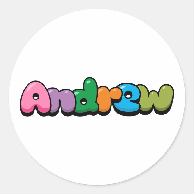 Pegatina Redonda Andrew (Anverso)