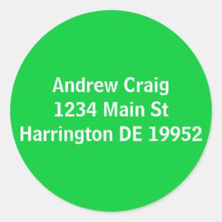 Pegatina Redonda Andrew Craig1234 Main StHarrington DE 19952