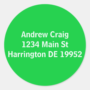 Pegatina Redonda Andrew Craig1234 StHarrington principal DE 19952