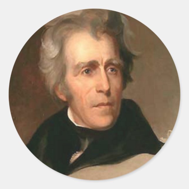 Pegatina Redonda Andrew Jackson (Anverso)