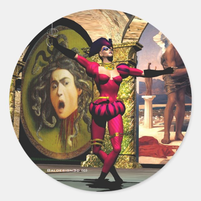 Pegatina Redonda ANDROID BALLET , Ciencia Ficción (Anverso)