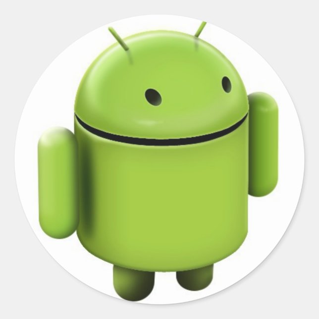 Pegatina Redonda Android logo (Anverso)