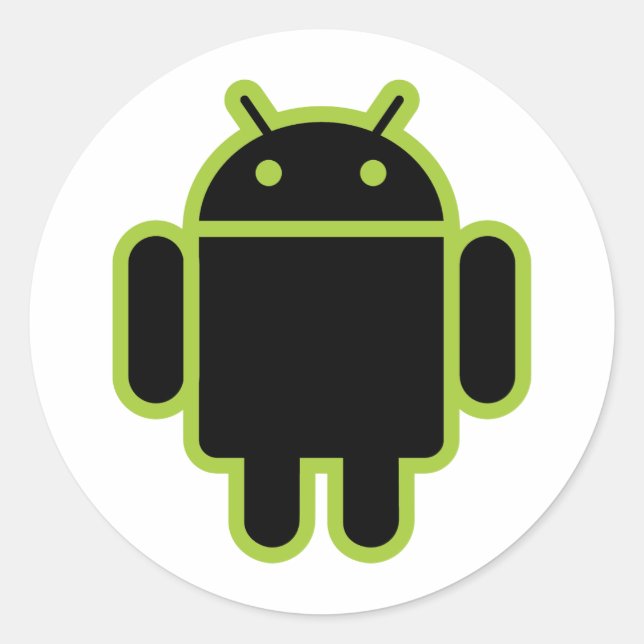 Pegatina Redonda Android oscuro (Anverso)