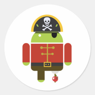 Pegatina Redonda Android Pirate - Andy
