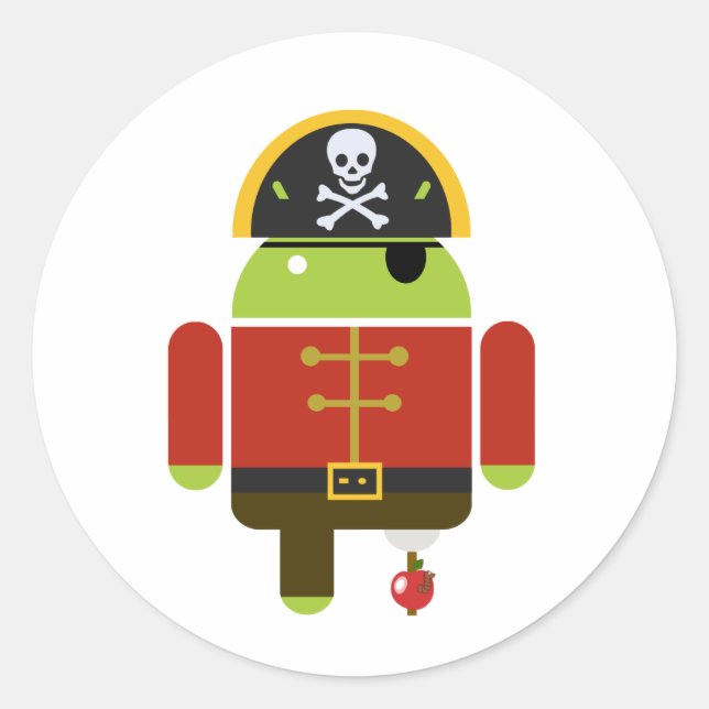 Pegatina Redonda Android Pirate - Andy (Anverso)