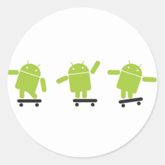 Pegatina Redonda Android Skateboarding