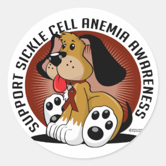 Pegatina Redonda Anemia anemia anemia falciforme Perro