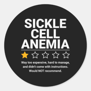 Pegatina Redonda Anemia anemia falciforme Una estrella que califica