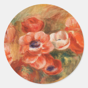 Pegatina Redonda Anemones (2) de Auguste Renoir