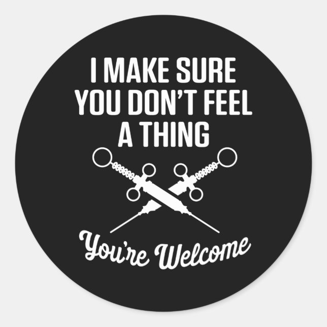 Pegatina Redonda Anestesia Anestesióloga Enfermería Anestesiología  (Anverso)