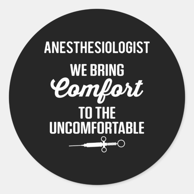 Pegatina Redonda Anestesia Anestesióloga Enfermería Anestesiología  (Anverso)