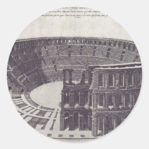 Pegatina Redonda Anfiteatro de Verona en Piazza Bra