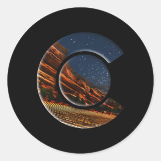 Pegatina Redonda Anfiteatro Red Rocks