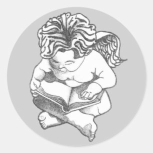 Pegatina Redonda ángel