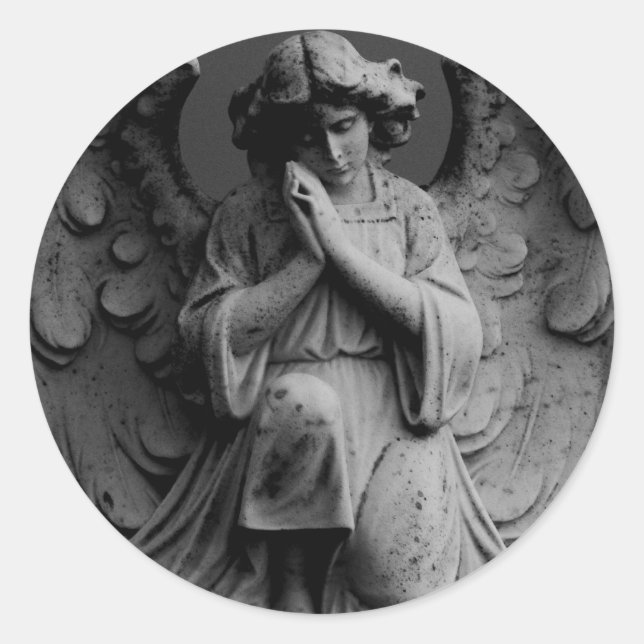 Pegatina Redonda Ángel (Anverso)