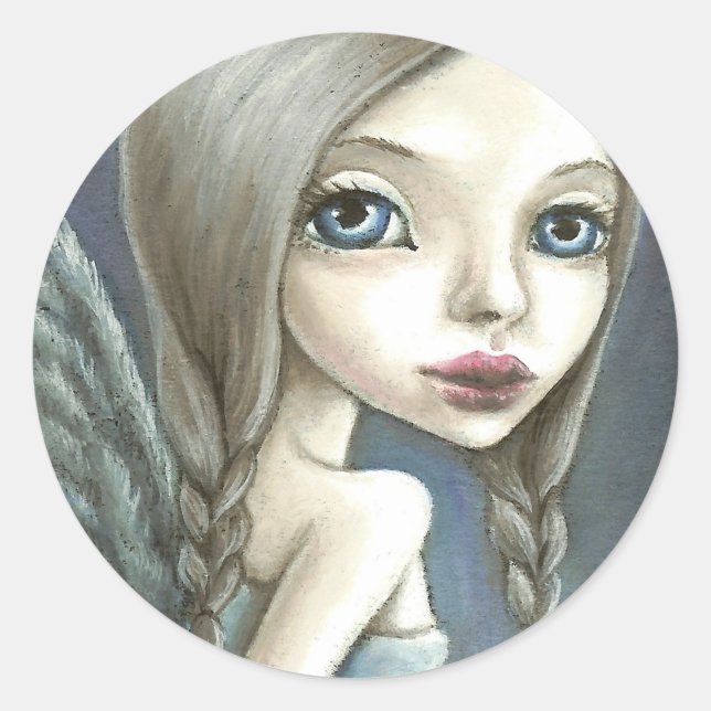 Pegatina Redonda ángel (Anverso)